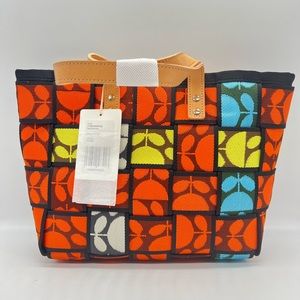 Orla Kiely Sonny Woven Jacquard Tote Bag in Orange